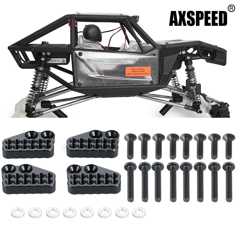 AXSPEED 4Pcs Metal Alloy Front & Rear Shock Towers Mount for Axial AXI03004 Capra 1/10 RC Crawler Car Model Upgrade Parts