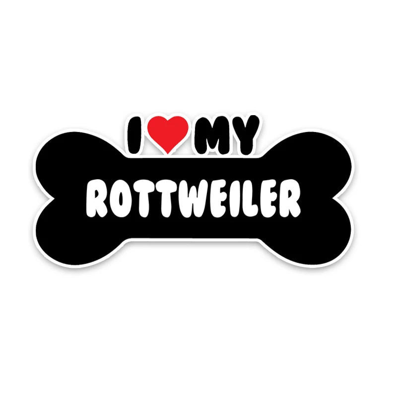 

Креативная I Heart My Rottweiler Dog Bone наклейка на автомобиль автомобили мотоциклы внешние аксессуары Светоотражающая виниловая наклейка, 14 см * 6 см
