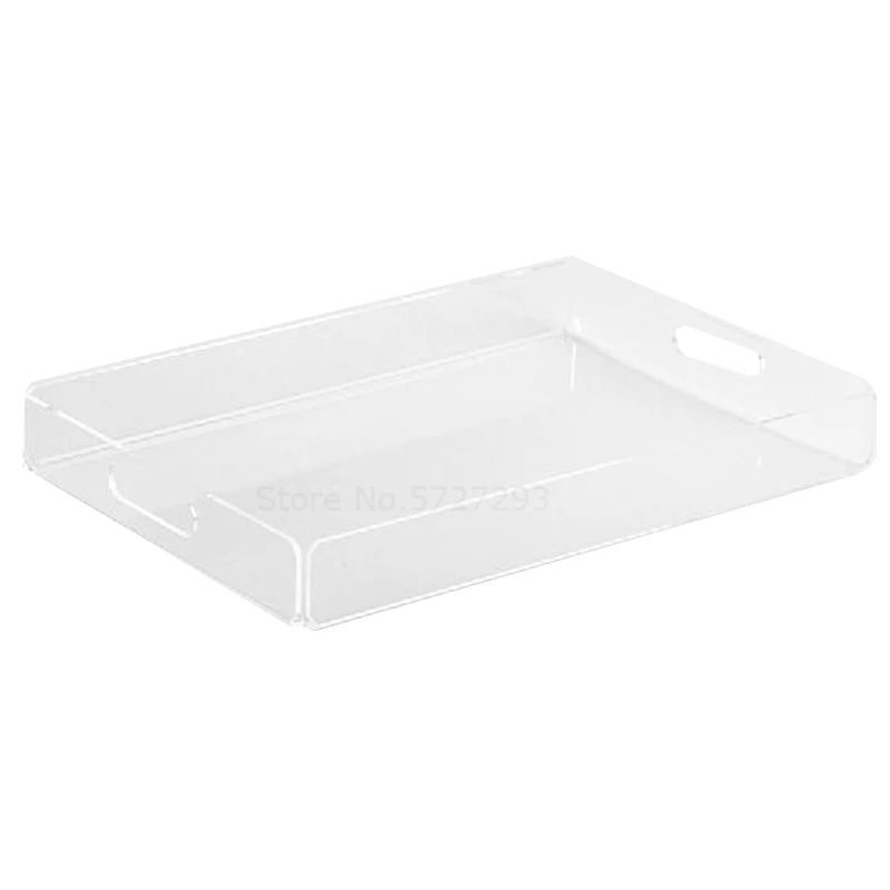 

Modern Storage Tray Clear Rectangle Glass Makeup Organizer Serving Tray Dessert Plate Jewelry Display Pallet Home Kitchen Decor