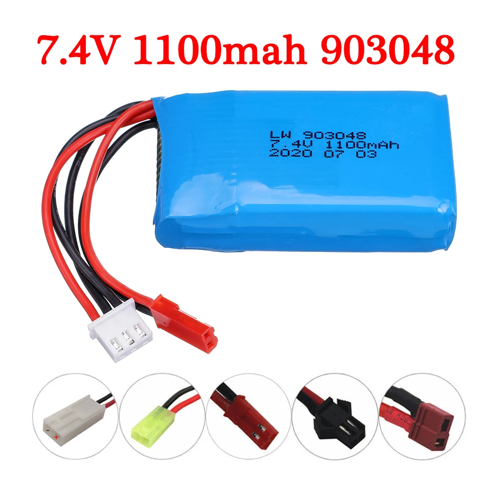 7.4V 1100mah Lipo Battery For Wltoys A949 A959 A969 A979 K929 Rc Racing car Batteries Remote Control toys battery JST/SM/T plug