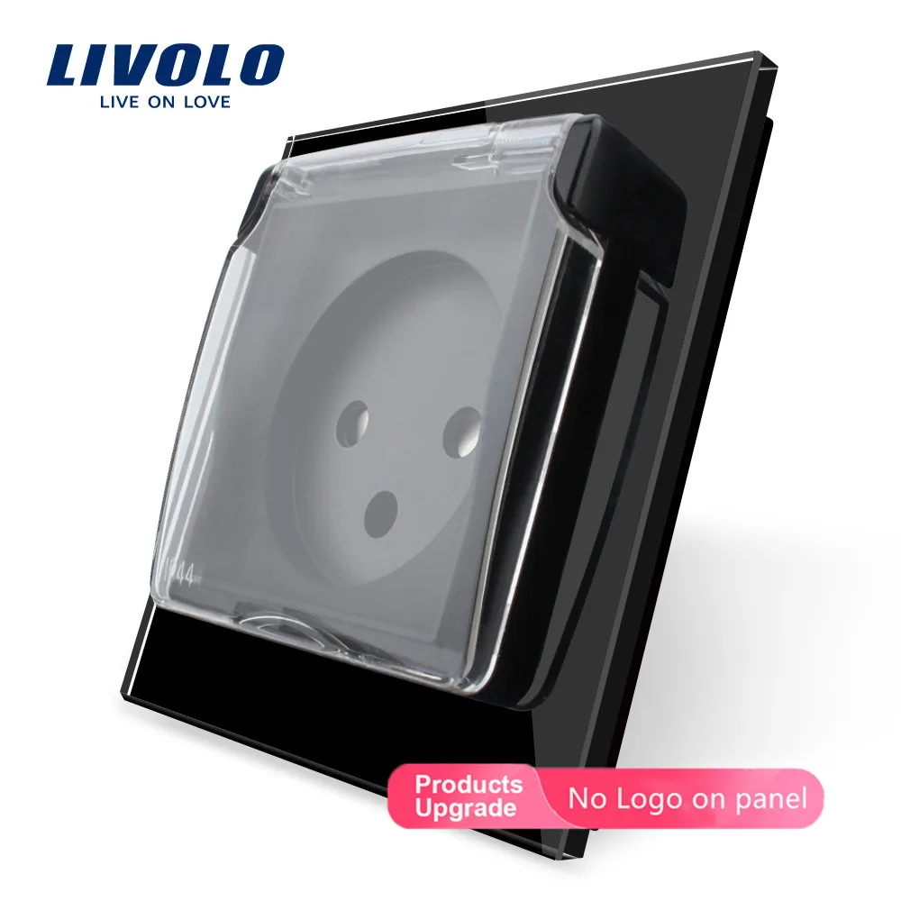 

Livolo EU Standard Israel Power Socket,Crystal Glass Panel, AC 100~250V 16A, VL--C7C1ILWF,with the Waterproof Cover,Light Switch