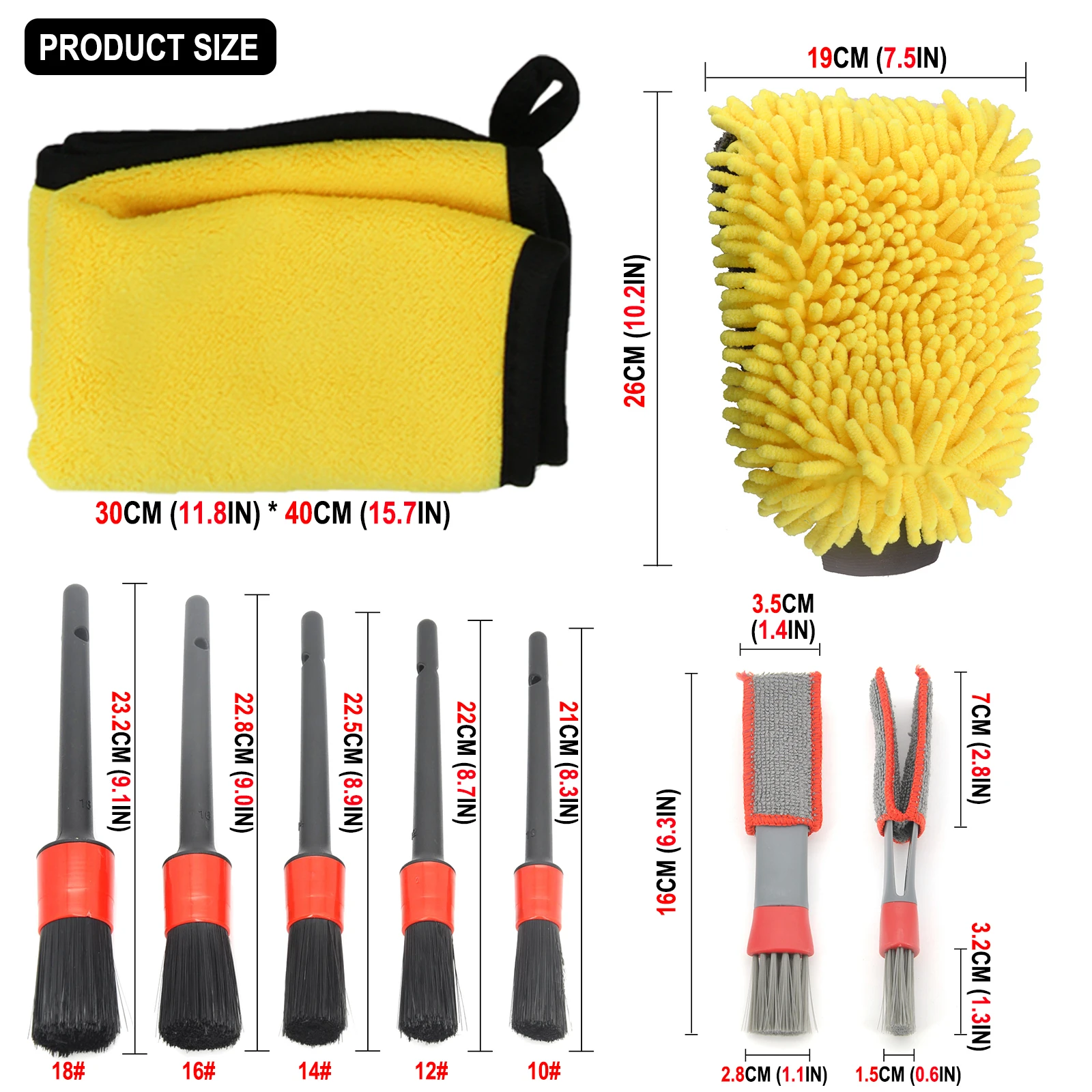 Car Cleaning Kit Scrubber Drill Detailing Brush Set Air Conditioner Vents Towel Washing Gloves Polisher Adapter Vacuum Cleaner