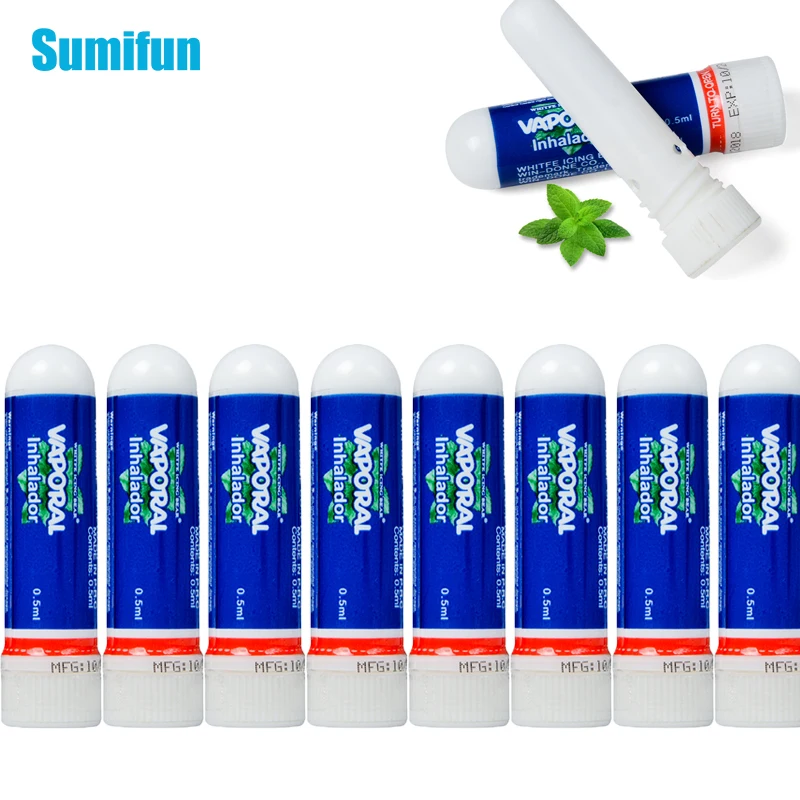 

Sumifun 10Pcs Original Thailand Herbal Nasal Inhaler Nasal Essential Oils Rhinitis Mint Cream Nose Cold Cool Ointment P0076