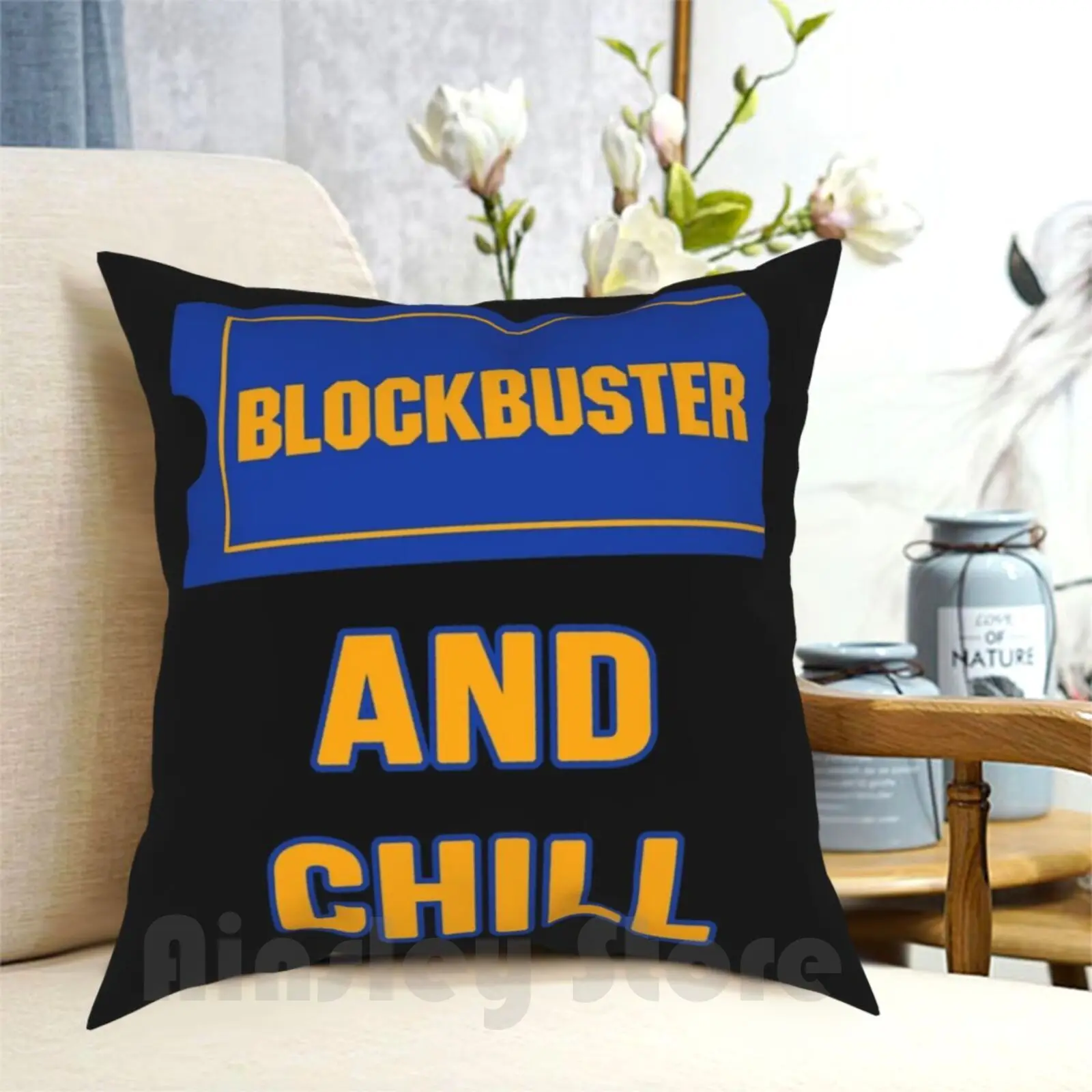 

Blockbuster And Chill Pillow Case Printed Home Soft Throw Pillow Blockbuster Chill Blockbuster And Chill Netflix And