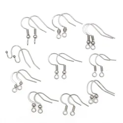 Crochet de boucle d'oreille en acier inoxydable, accessoires de fil d'oreille, bijoux de bricolage, accessoires de direction, mélange de 12 styles, 50 pièces par lot