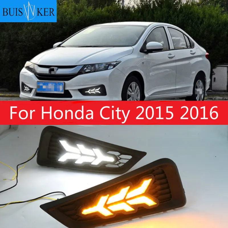 

For Honda City 2015 2016 No-error Daytime Running Light LED DRL Fog Lamp Driving Lamp Car Styling