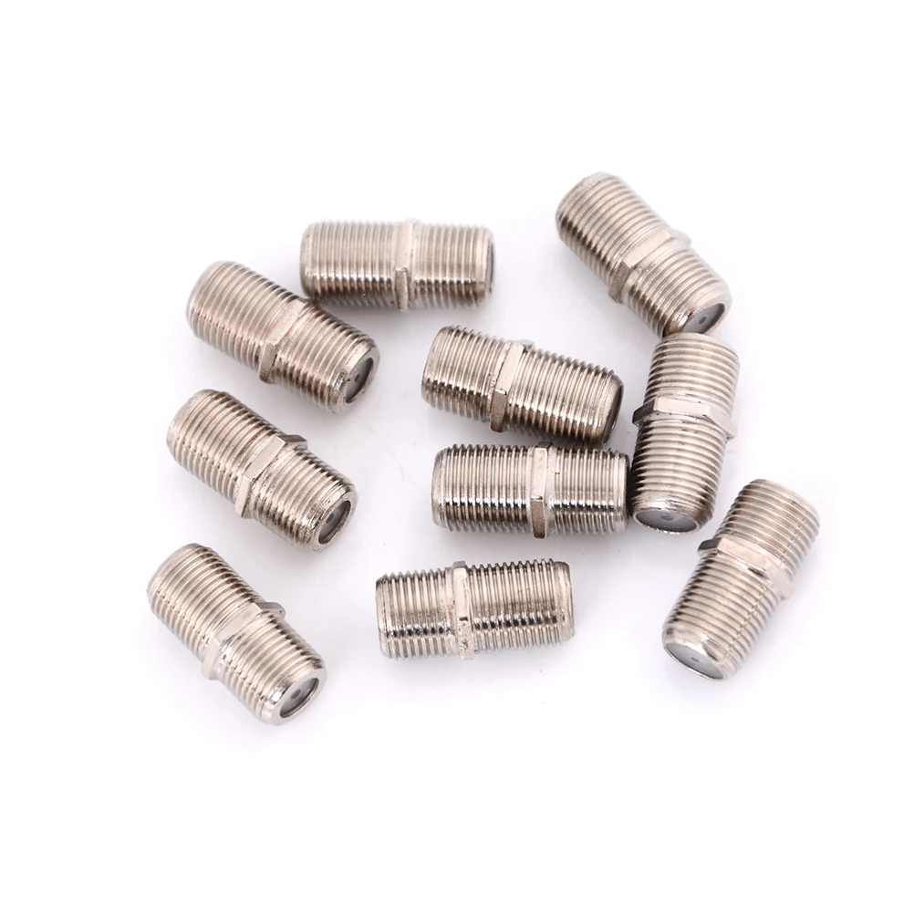 10pcs/Pack F Type Coupler Adapter Connector Female F/F Jack RG6 Coax Coaxial Cable Used In Video High Quality