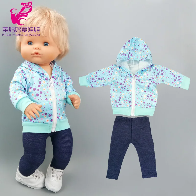 16 inch Doll boy hooded jacket for Nenuco Ropa Y Su Hermanita 16 inch baby doll clothes blue coat