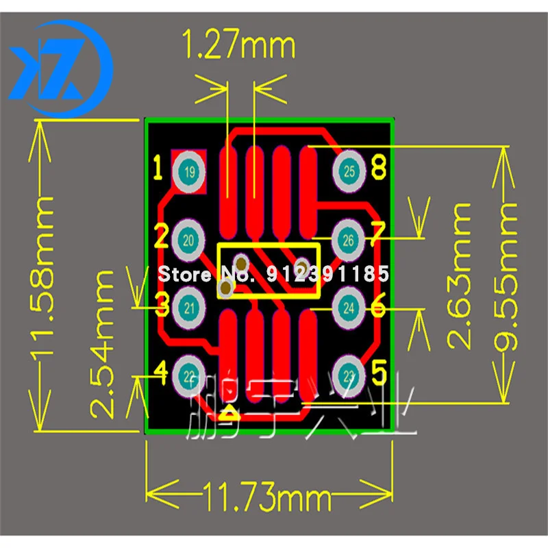 10 SOP8 to DIP8/Sop8 SMD to DIP adapter board/SOIC8 to DIP8 so8/tssop8/soic8/sop8/dip8 to dip8 female IC adapters without pins