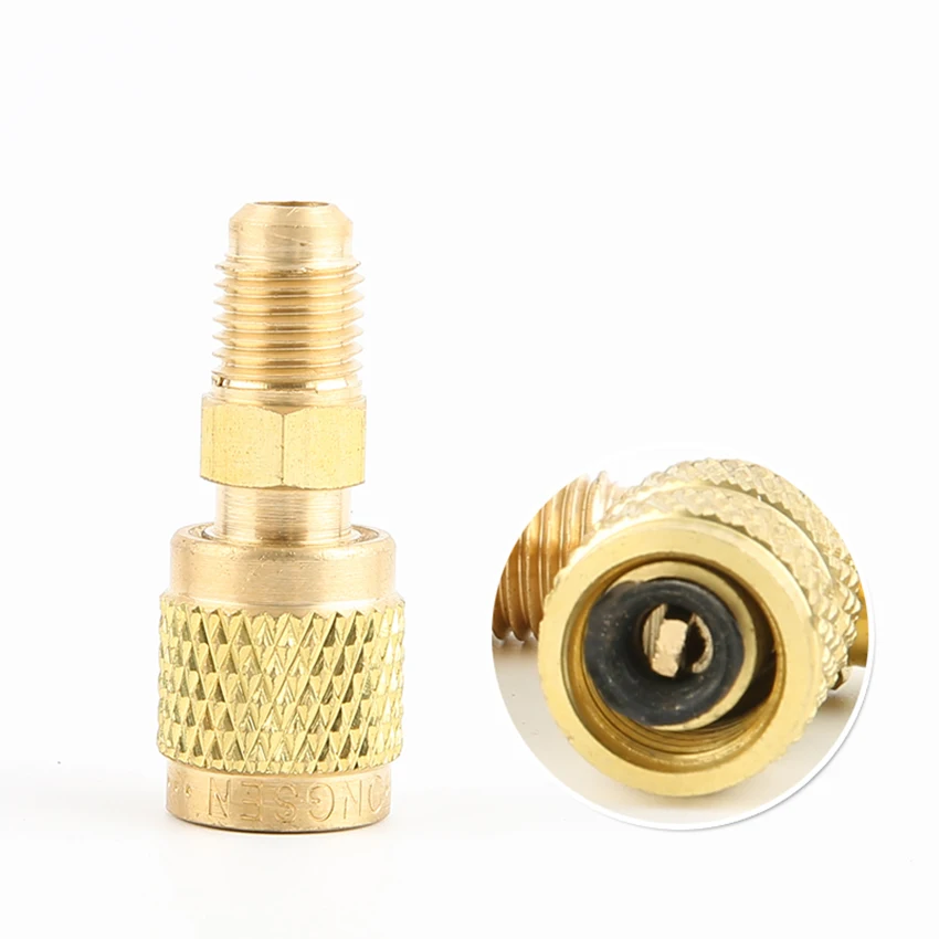 Car Air Conditioner Connector Tool Parts Fluorine Tube Brass Connector Air Conditioning R410a Adapter R22 To 410가스 Ottoni Fluoro