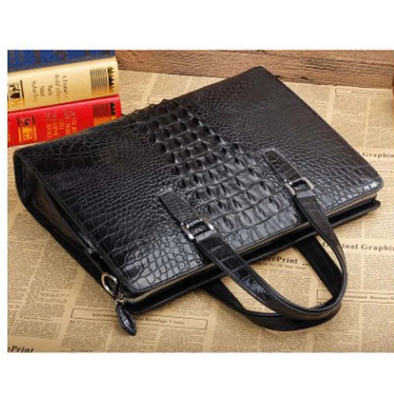 ourui crocodile  skull  men  briefcase  Genuine crocodile leather male handbag new arrival  new men handbag