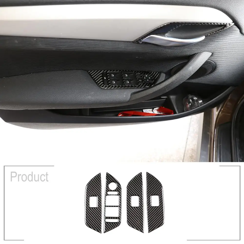 

RHD and LHD Carbon Fiber Car Window Lift Button Frame Trim For BMW X1 E84 2011-2015 Both Right and Left Hand Drive 4pcs