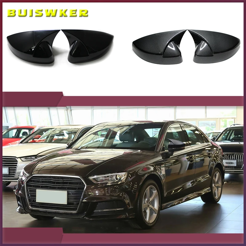 

For Audi A3 S3 8V RS3 2013 2014 2015 2016 2017 2018 2019 RearView Mirror Case Cover Carbon fiber pattern or Black Cover