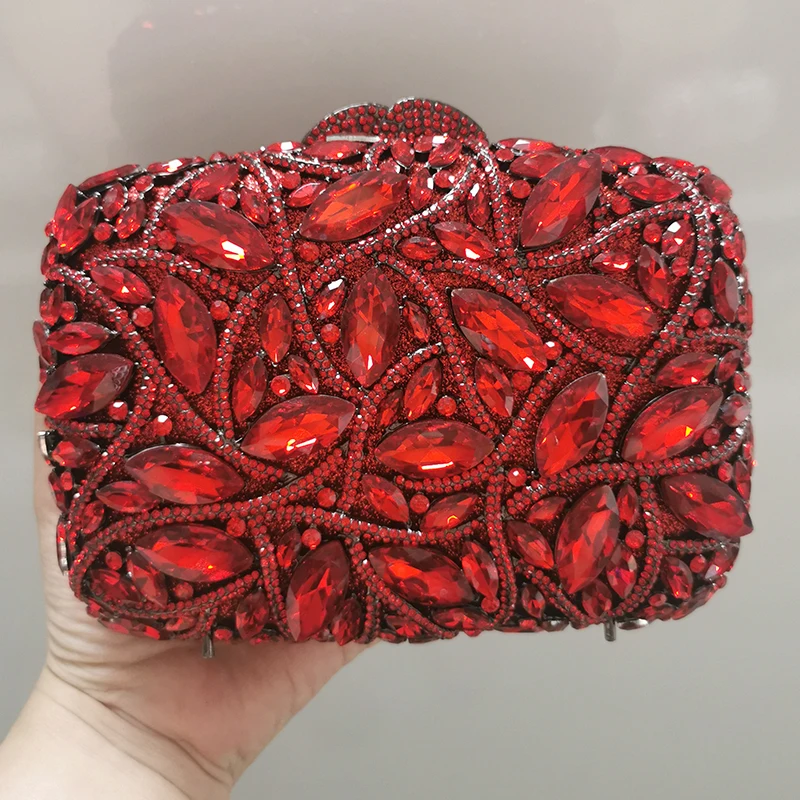 Grande borsa con pochette in cristallo con strass AB borse da damigella d'onore da sera in metallo dorato New100 % borse da donna fatte a mano con diamanti