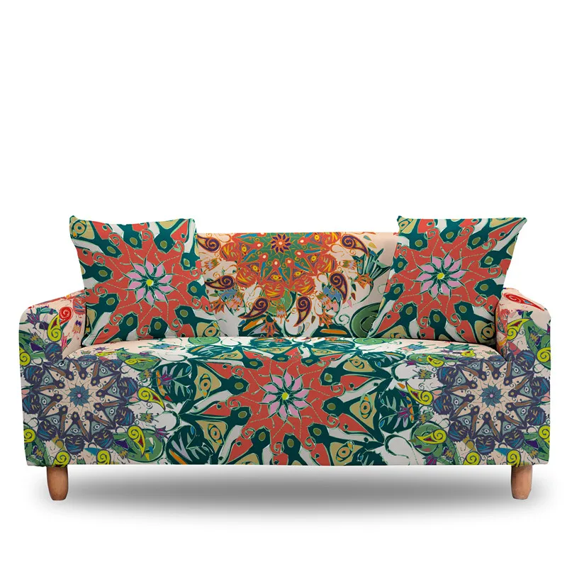 Ethnic Design Elastic Sofa Cover For Living Room Washable Stretch Couch Protector Cover 1/2/3/4 Seater All-cover Slipcover