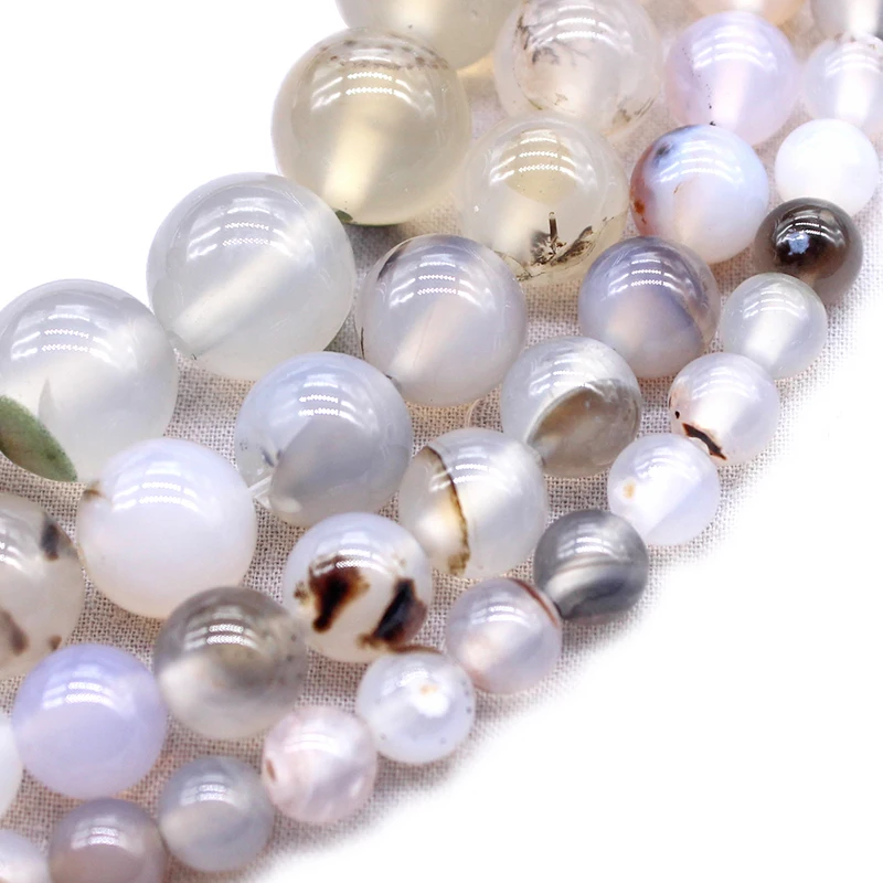 Natural Stone Sardonyx White agat Round Beads 15