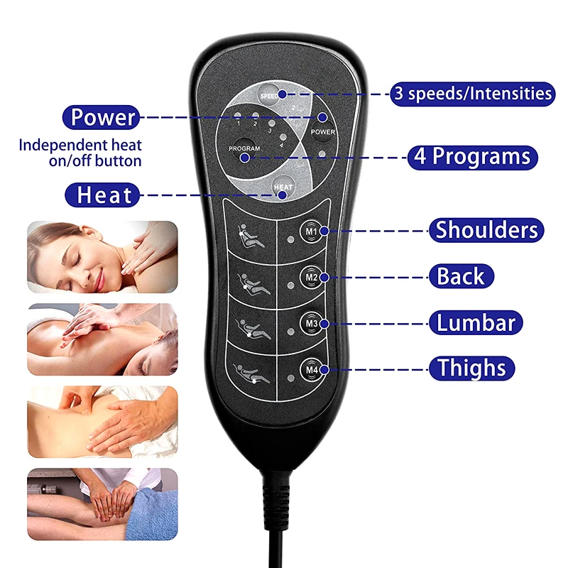 KLASVSA Heating Neck Massage Chair For Back Seat Car Home Office Massager Vibrate Cushion Back Neck Relaxation