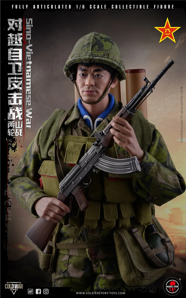In Stock SoldierStory SS123 1/6 PLA Self-defense Counterattack Against Vietnam Male Soldier Full Set Solider Action Figure Dolls
