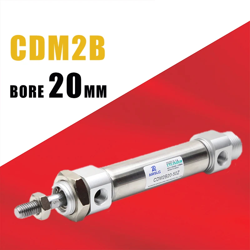 CDM2B Stainless steel mini cylinder pneumatic air cylinder Bore 20mm stroke 20-300mm SMC type double Acting Single rod CDM2B20