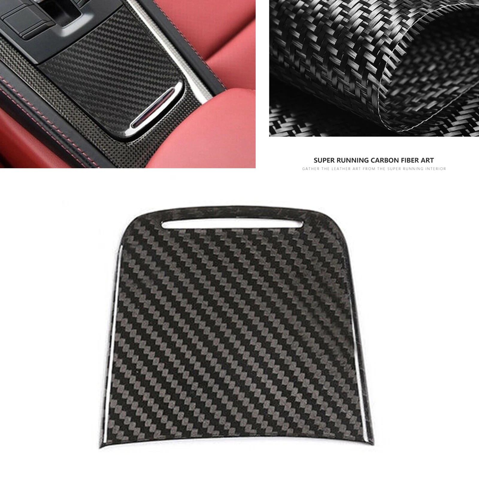 

For Porsche 718 2016-19 911 2012-2018 Carbon Fiber Central Console Box Cover