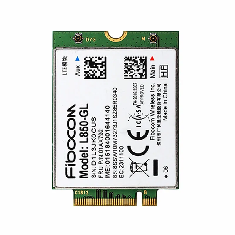 4G LTE โมดูลไร้สาย Fibocom L850-GL FRU 01AX792 M.2 WWAN การ์ดสำหรับ ThinkPad X1 คาร์บอน Gen6 X280 T580 T480s l480 X1 โยคะ Gen 3