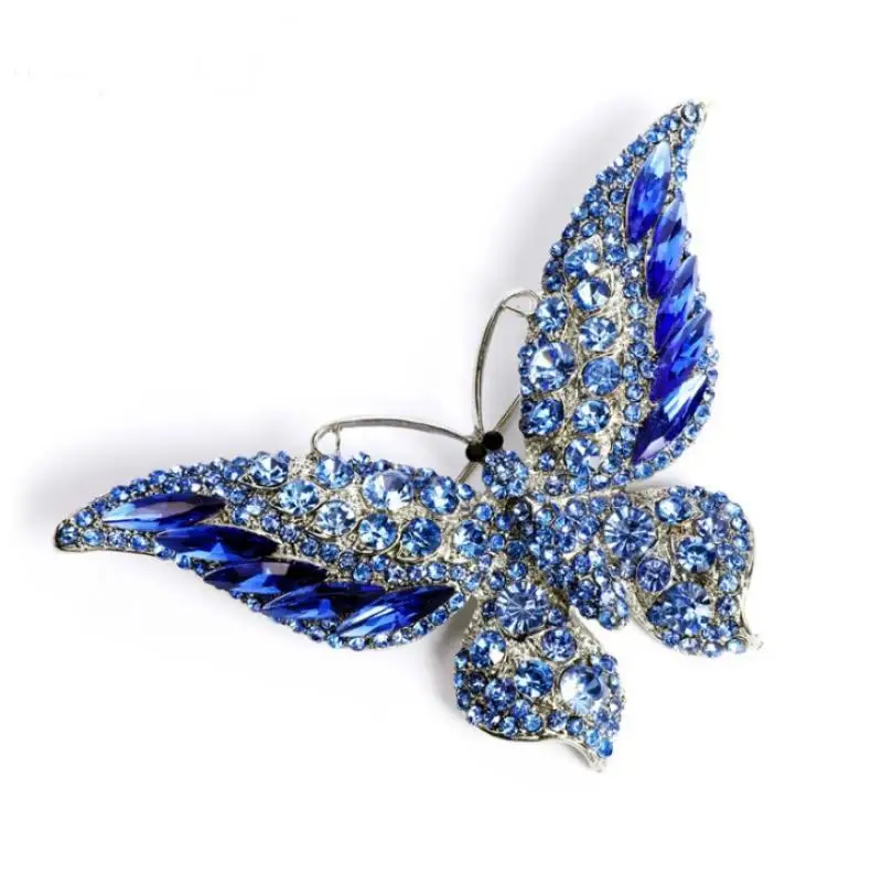 Luxury Exquisite Full Inlaid Zircon Butterfly Brooch Fashion Ladies Brooch Ladies Wedding Party Dress Pin Jewelry Gift image 2