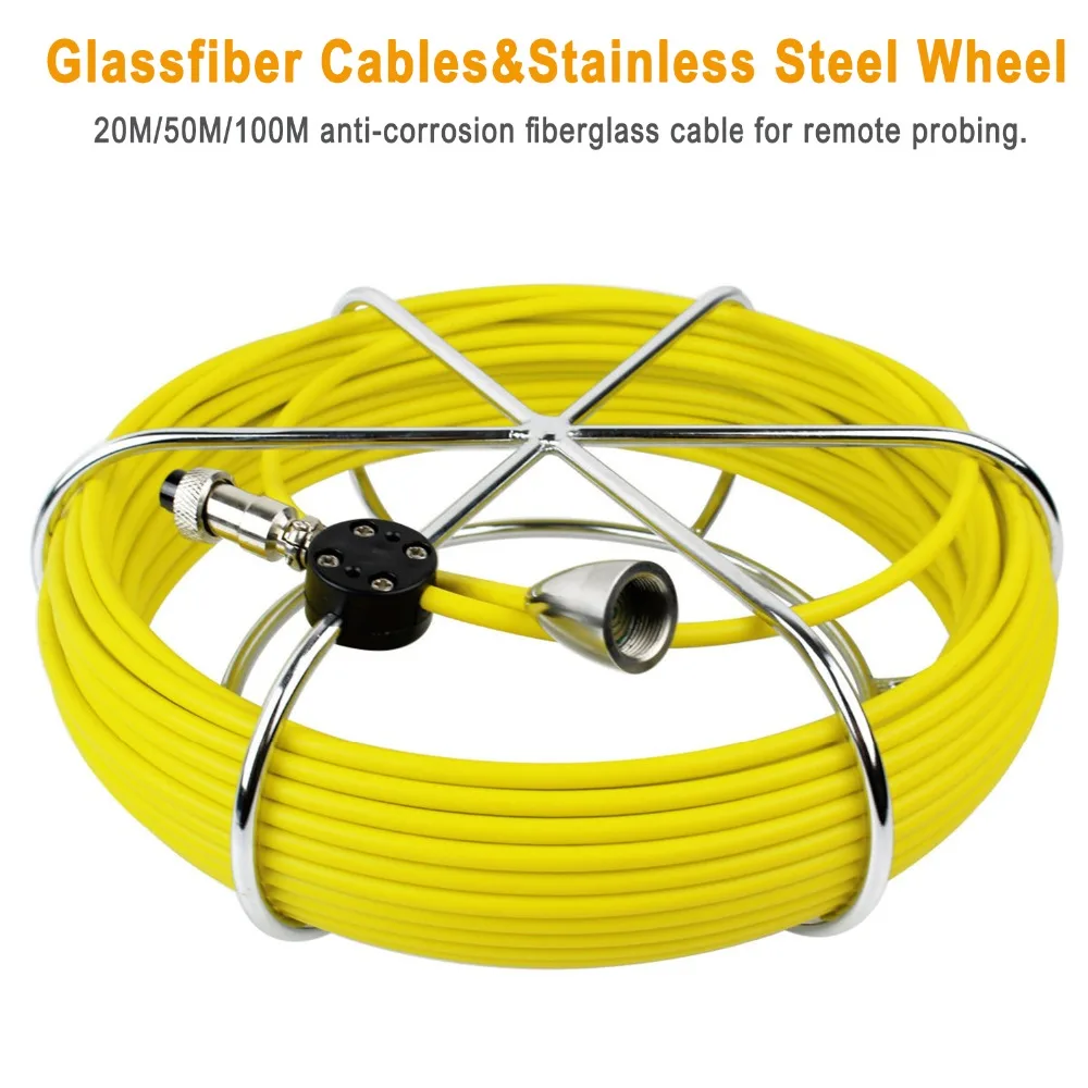 SYANSPAN Cable 20 50 100M Pipe Inspection Video Camera,Drain Sewer Pipeline Industrial Endoscope System Cables