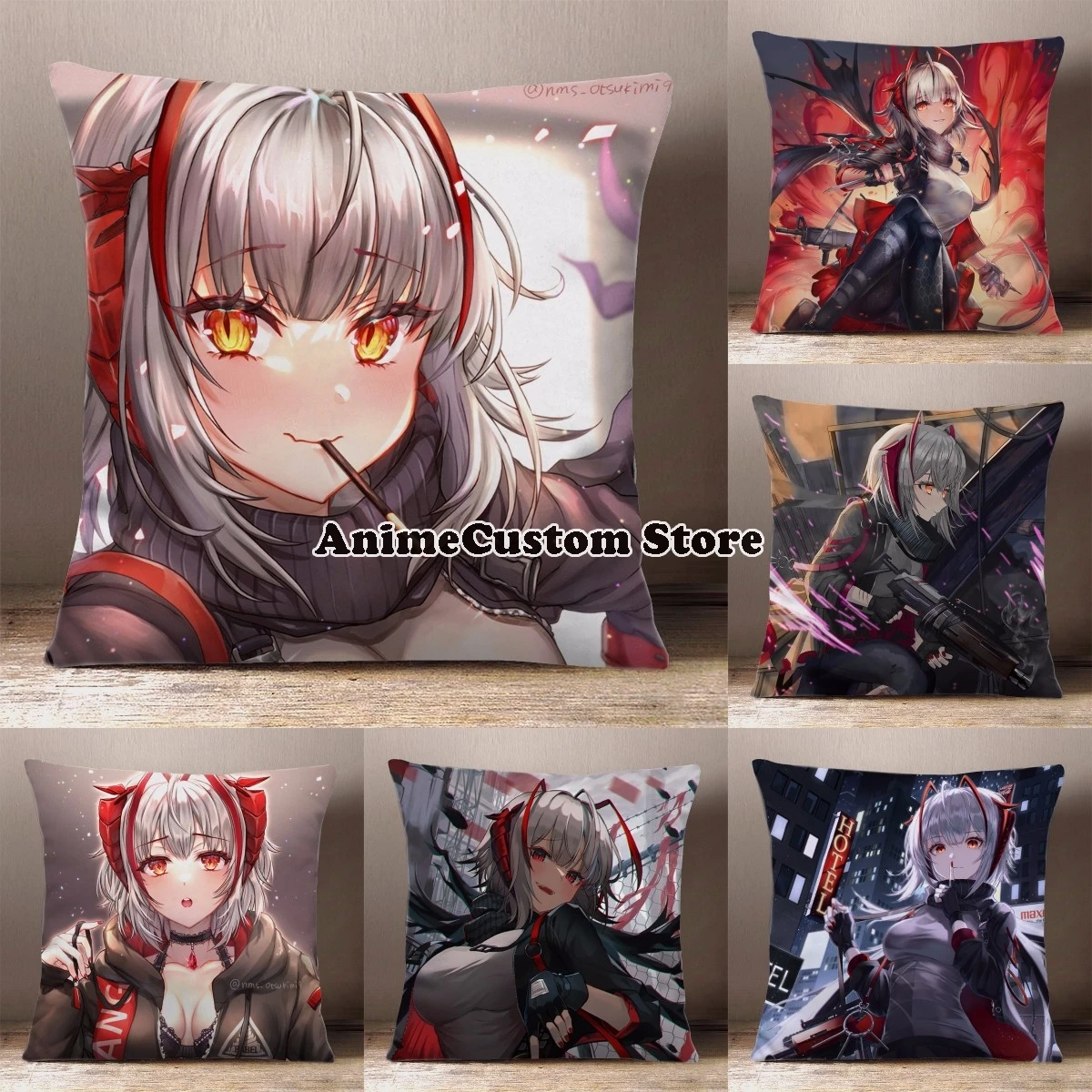 Anime Arknights W Cosplay Cartoon Printing Square Throw Pillow Siesta Dakimakura Dakimakura Safa Back Cushion Gifts