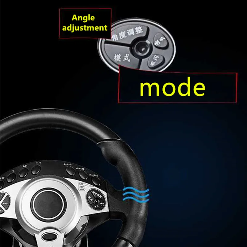 900 Degree Racing Games Steering Wheel Computer Learning Car Simulation Driving Machine Accelerator Brake Gear Lever Clutch Set