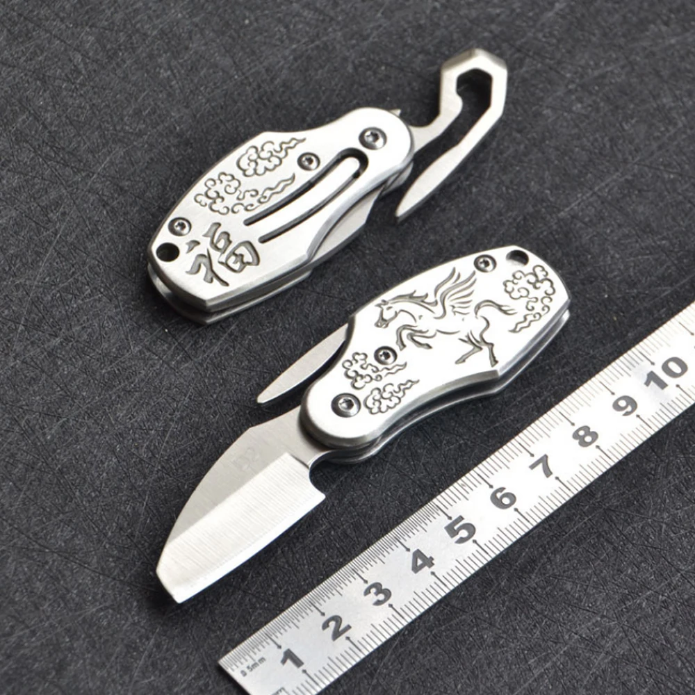 Portable Stainless Steel Shape Knife Camping Outdoor Survival Tools Foldable Mini Keychain Pocket Fold Knife Opener Dropshipping