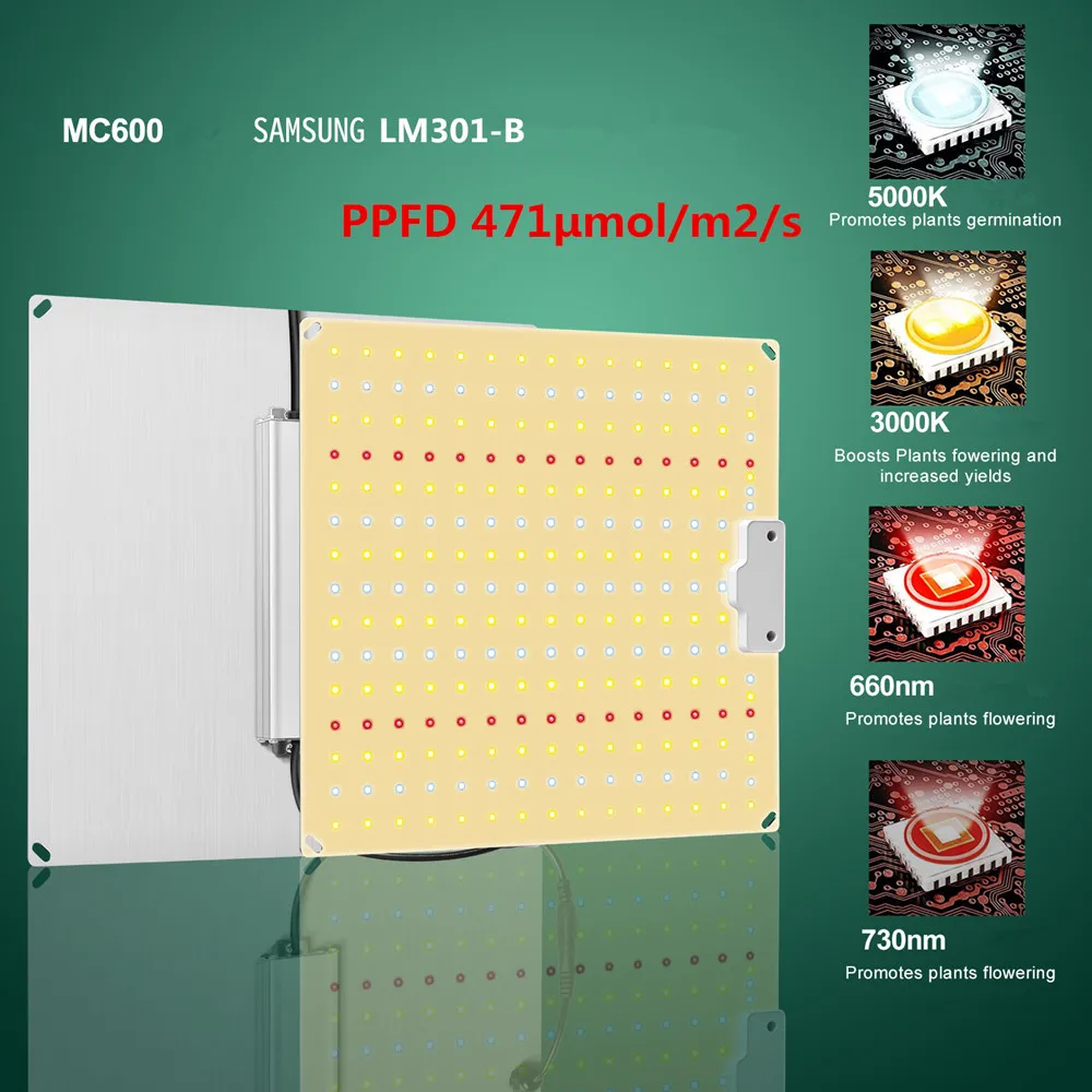 Samsung-Quantum Led Grow Board, Full Spectrum, 3000K + 5000K + 660NM + 760NM, IR UV, PPFD 471 µmol/m/s, for Gorw