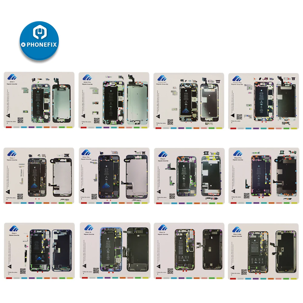 Assorbimento magnetico dello strumento di riparazione dei componenti metallici della stuoia della vite per iPhone 11 XS MAX X 8 cuscinetto di guida di smontaggio apertura del cuscinetto di lavoro di riparazione
