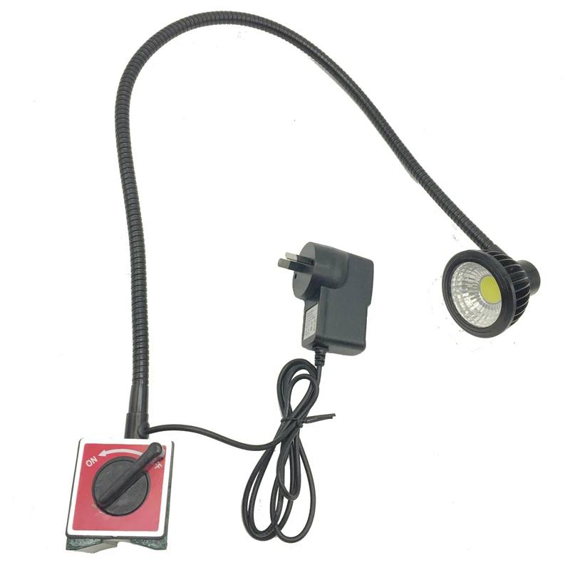 Lumière LED col de cygne avec prise, BASE aimantée, 5W, 110/220V