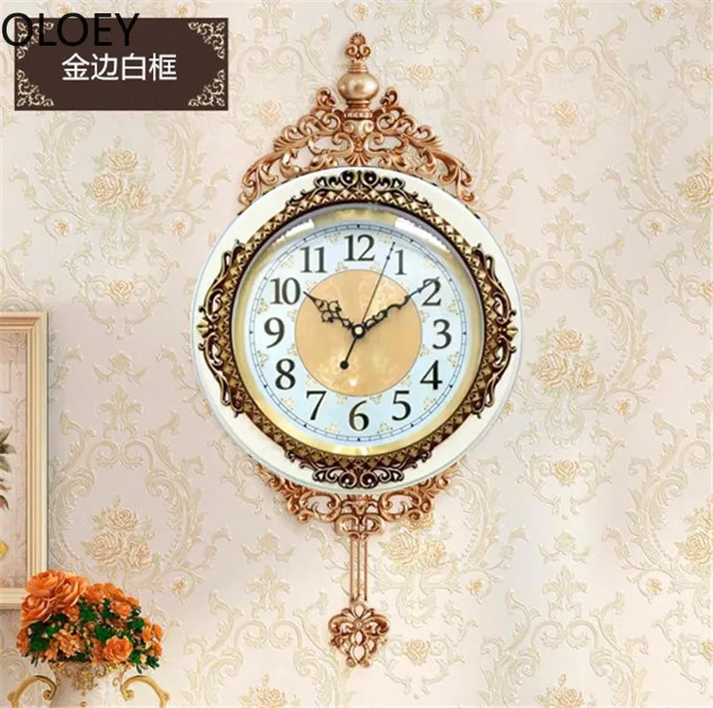 Large Luxury Gold Wall Clock Living Room Silent Creative Swing Wall watches Bedroom Quartz Clocks Wall Home Decor Reloj De Pared