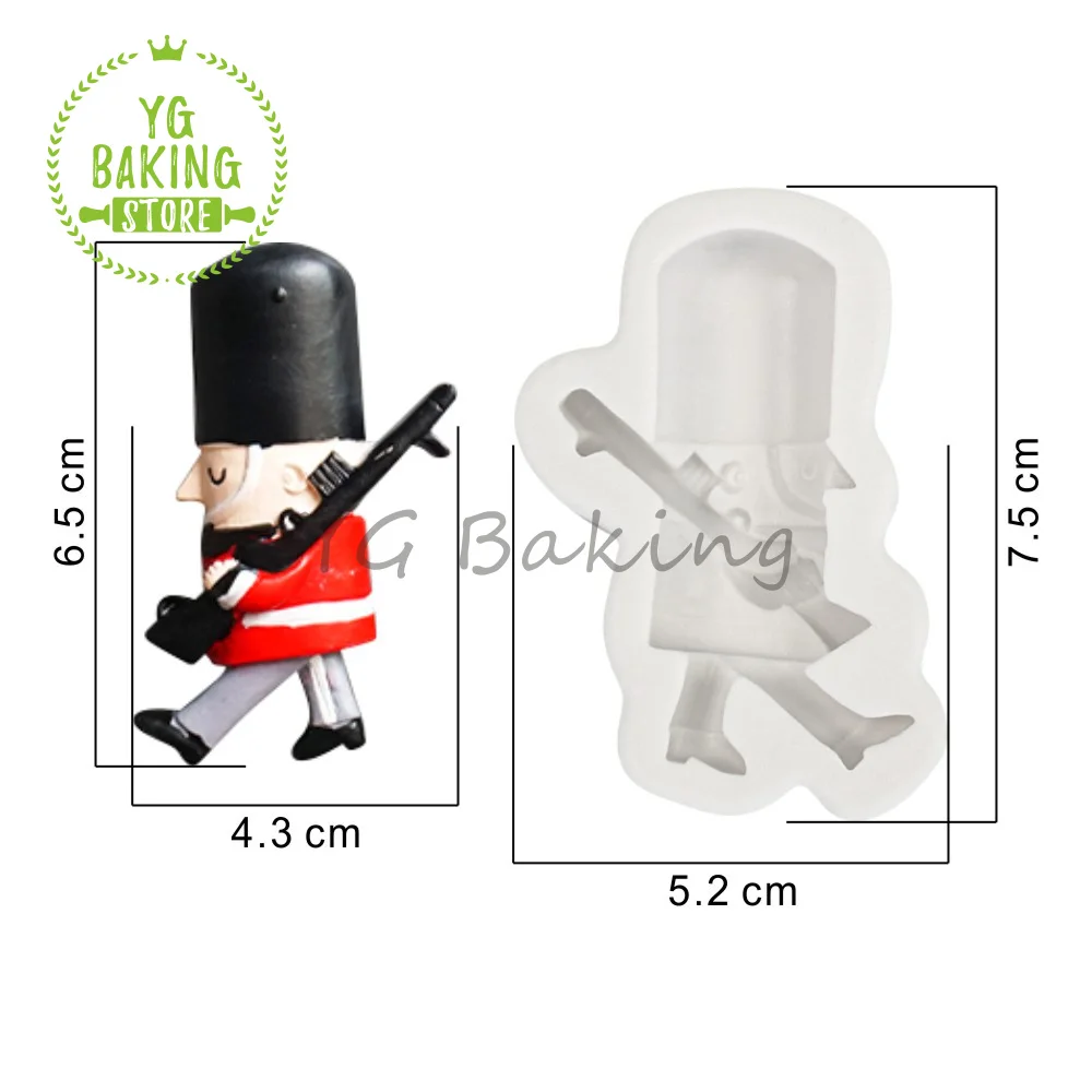 Dorica Mini Size Dog & Traditional Nutcracker Man Silicone Cake Mold Handmade Soap Mould Fondant Cake Decorating Tool Bakeware