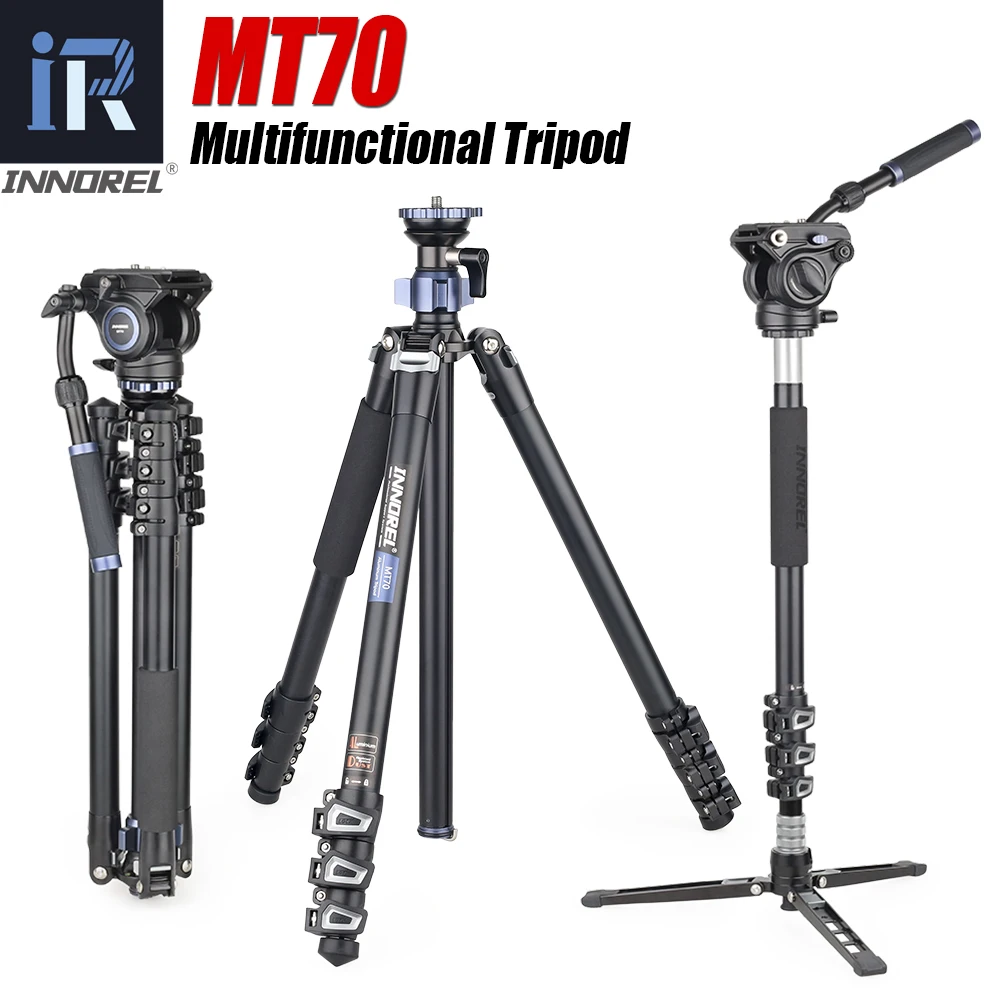 INNOREL MT70 Portable Professional Camera Tripod Monopod Photography Stand Optional Video Head and Desktop Tripod