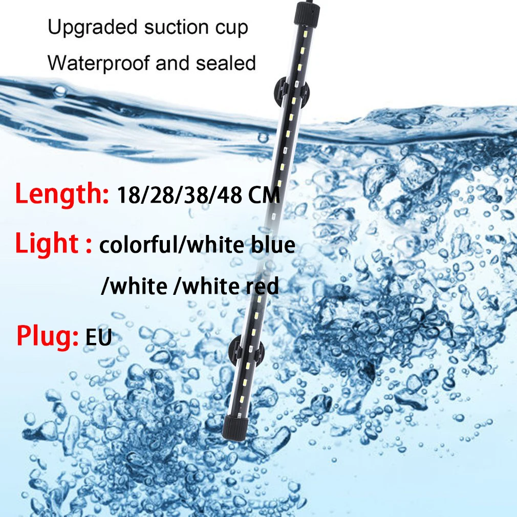 18/28/38/48cm LED Aquarium Lights Fish Tank Lighting Amphibious Aquarium Lamp Small Dual-use Grass Lamp Glass Underwater Lamp