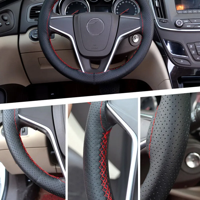 car steering Universal Leather braid for Steering Wheel Cover car With Needles And Thread Artificial Leather Covers Suit
