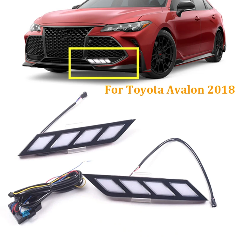 

Car LED Daytime Running Lights with Turn Signal Yellow Function for Toyota Avalon 2018 Waterproof 12V LED Daylight DRL