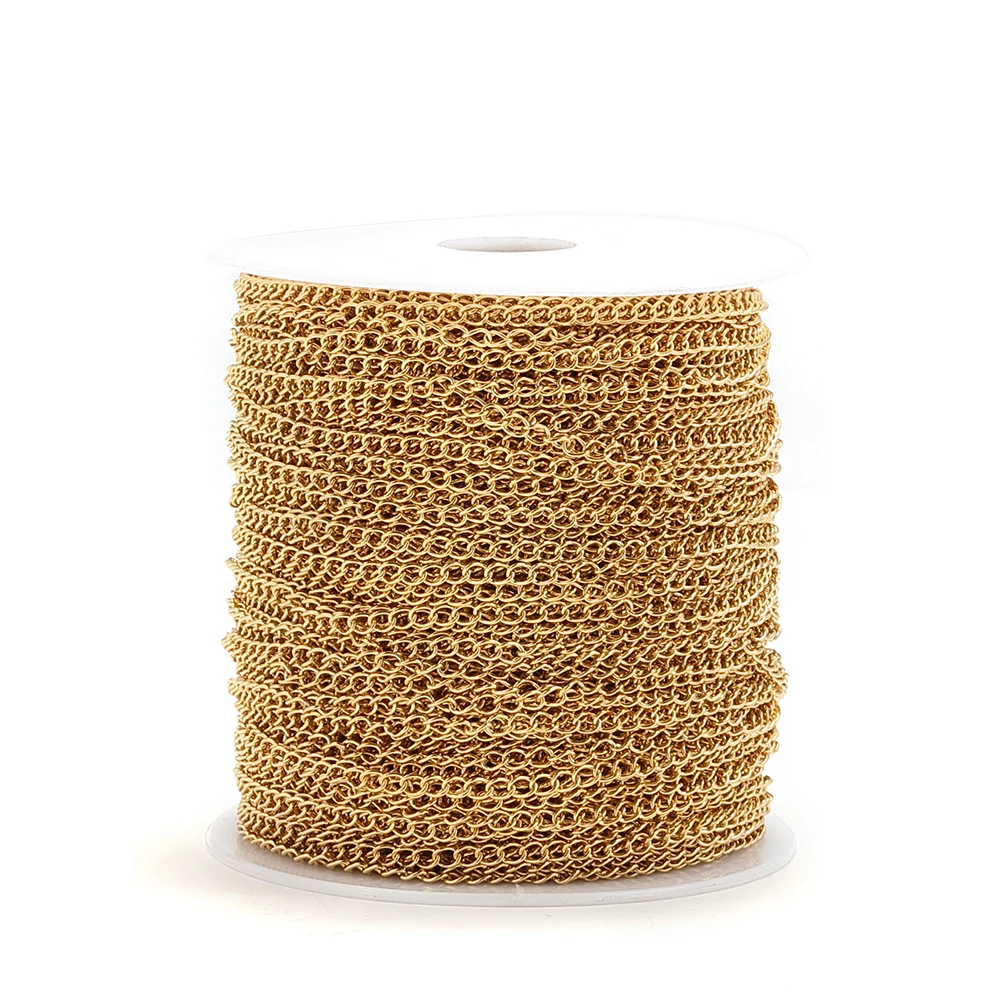 2 Meter Edelstahl-Verlängerungskette 2/3/4mm Gold Halsketten für Armbänder DIY Kettenzubehör Schmuckherstellung Handwerk – Detail 13