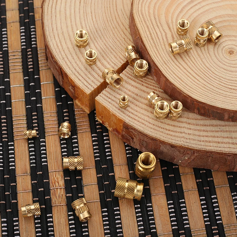 M3 Hot Melt Inlaid Copper Nut，Injection Nut, SL Double Twill Knurled Injection Molded Brass Nut, Copper Thread Inlaid Nut 1Pcs