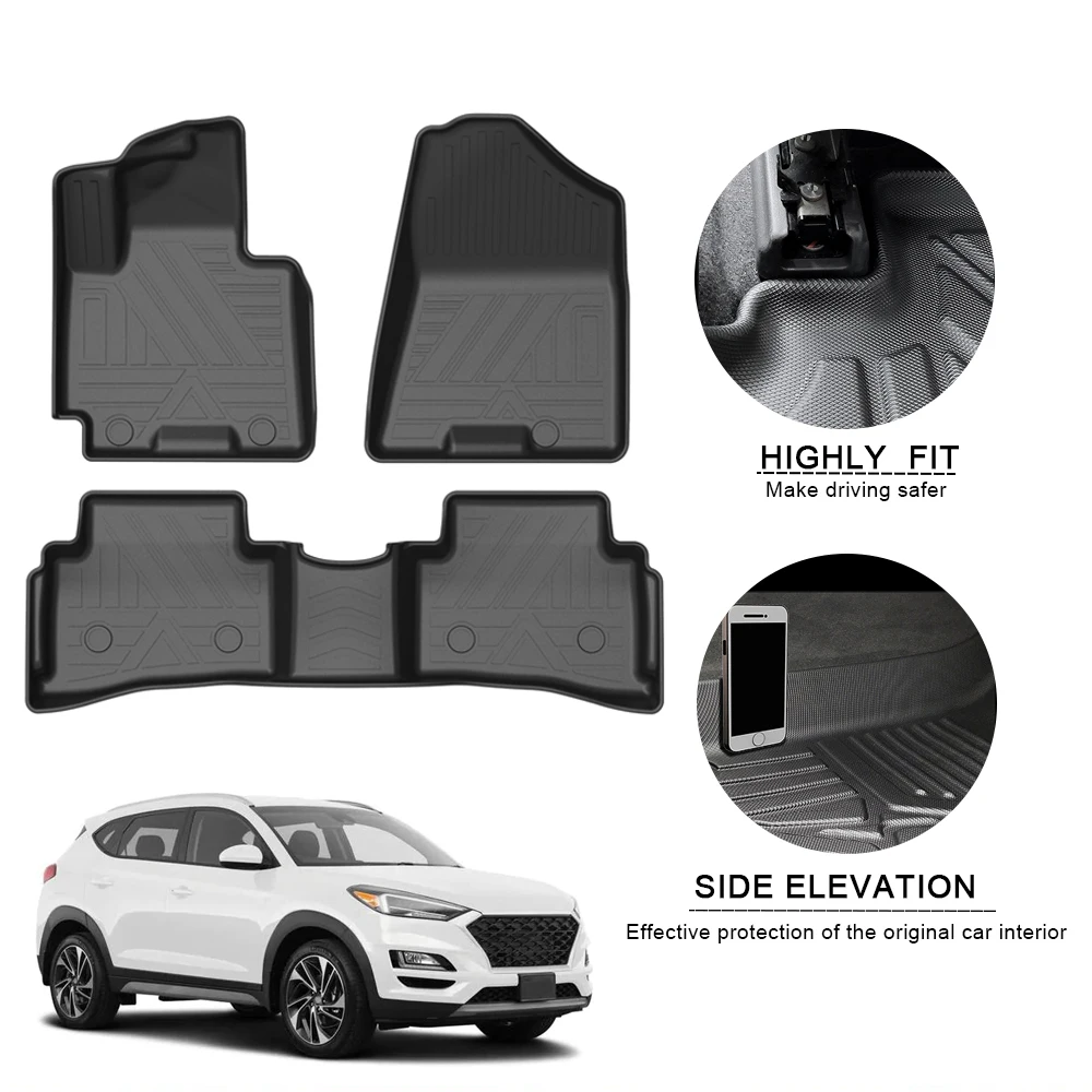 

Fully Surrounded Foot Pad For Hyundai Tucson 2019-2021 Car Waterproof Non-Slip Rubber Floor Mat TPE Auto Accessories