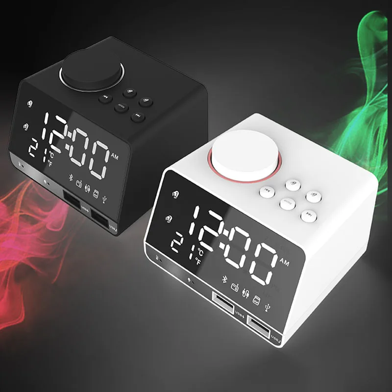 

Radio Alarm Clock Speaker K11 Bluetooth 4.2 With 2 USB Ports LED Digital Alarm Clock Home Decoration Snooze Table Clock