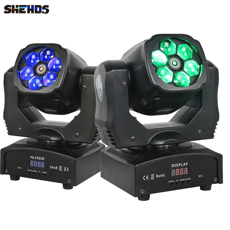 

SHEHDS 2/4PCS LED Beam Wash 6x15w RGBW Moving Head Lighting For DJ Club Patry KTV Concert Bar Professional Stage Lighting