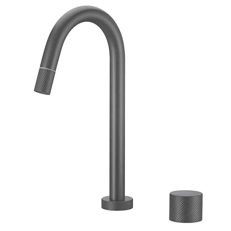 Top quality gun gray brass bathroom sink faucet single handle Double control Cold hot water basin mixer tap faucet