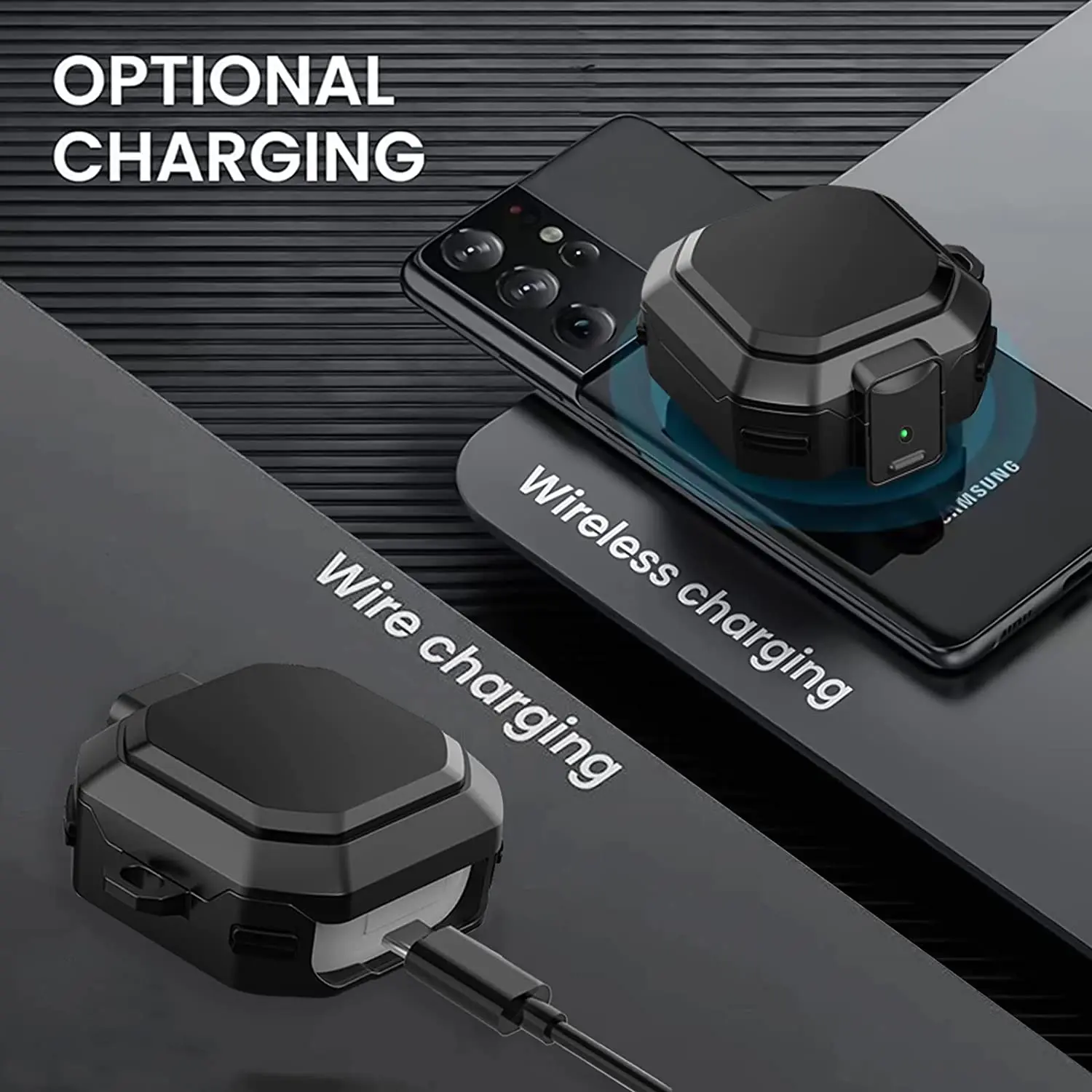 لسامسونج غالاكسي براعم 2/برو/لايف/برو 2 حالة فاخرة مع الأمن قفل درع سماعة غطاء عالمي ل غالاكسي براعم حالات