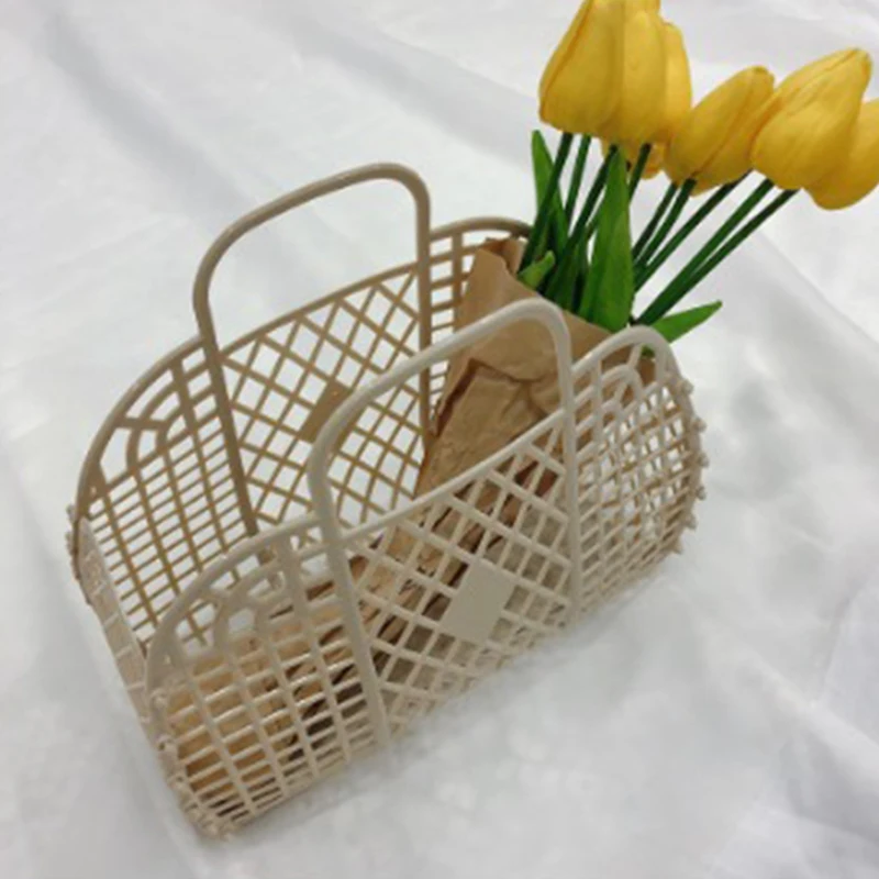 Summer Woman Clutch Bag Yellow Small Basket Beach Bag Outdoor Jelly Bag Purses and Handbags Luxury Designer
