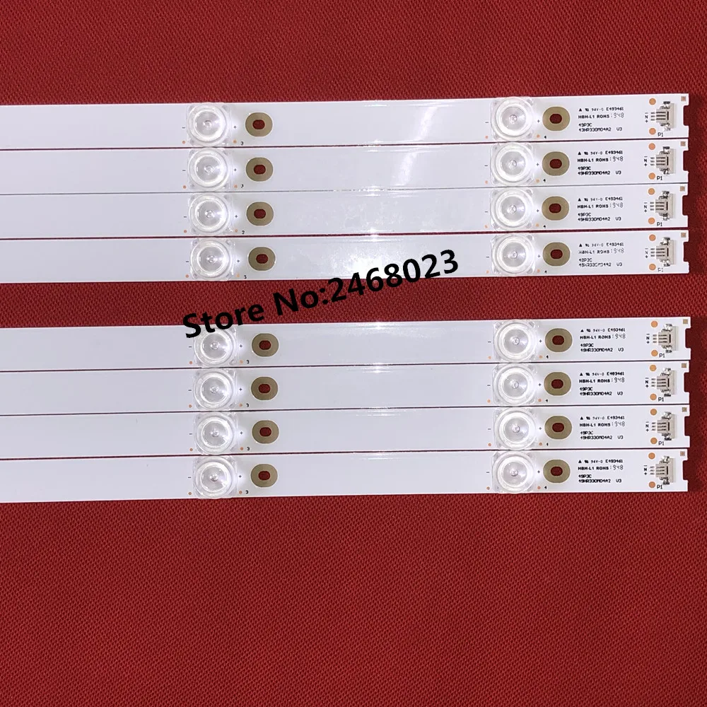 8pcs LED 스트립 49P3 49A950C 49P3C 49A59 49P3F D49A620U B49A81S-UD L49P1-UD L49P2-UD 49HR330M04A2 V3 4C-LB4904-HR06J HR07J