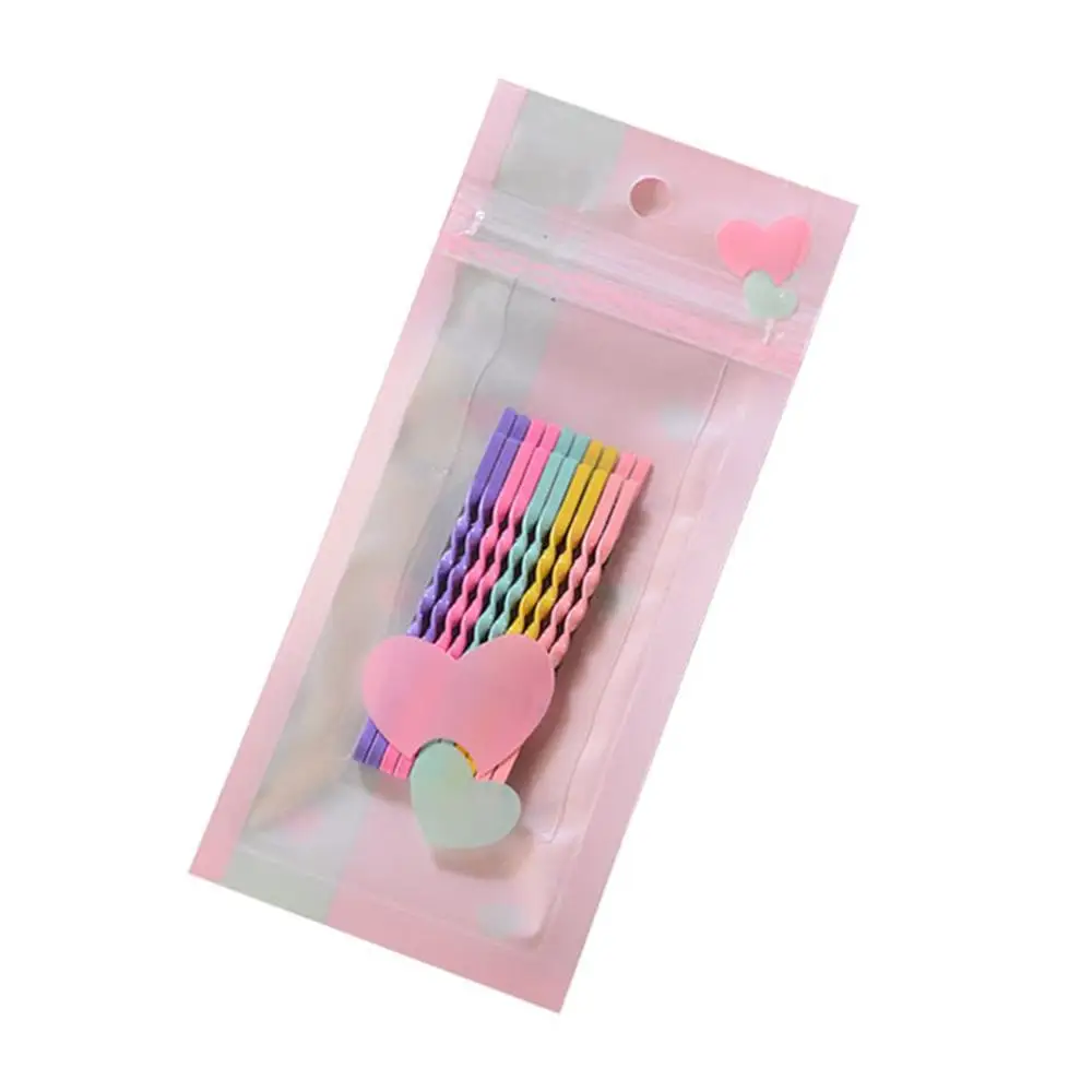 10 قطعة مقاطع الشعر لون الحلوى بنس للشعر المعادن لوحها مجعد المشابك للنساء الفتيات تصفيف إكسسوارات الشعر أغطية الرأس الطويلة