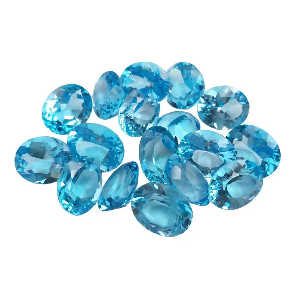 Ffgemme topazio blu svizzero naturale acquamarina pietra preziosa allentata taglio ovale 4*6mm fai da te per anello in oro argento orecchini